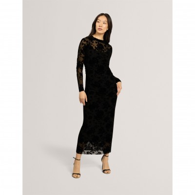 рокля,дамски,поли,и,рокли,ted,baker,ted,mesh,midi,dress,ld64,black