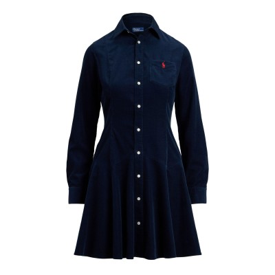 дамска,рокля,дамски,поли,и,рокли,polo,ralph,lauren,women,s,cord,shirt,dress,navy