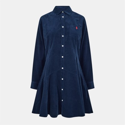 рокля,дамски,поли,и,рокли,polo,ralph,lauren,women's,cord,shirt,dress,navy