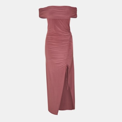 biba,women,s,bardot,maxi,slinky,dress,chesnut