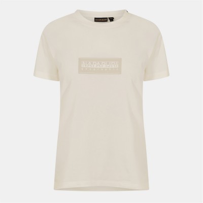 дамска,тениска,дамски,топове,napapijri,napapijri,box,logo,short,sleeve,t,shirt,womens,white,heron