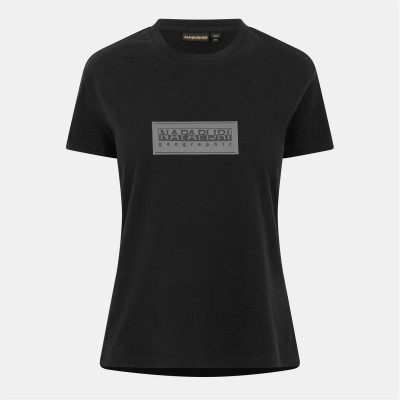дамска,тениска,дамски,топове,napapijri,napapijri,box,logo,short,sleeve,t,shirt,womens,black