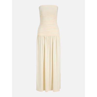 дамска,рокля,дамски,поли,и,рокли,jjxx,women,s,bandeau,slip,dress,alabaster,gleam