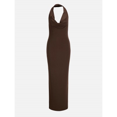 дамска,рокля,дамски,поли,и,рокли,jjxx,women,s,halterneck,bodycon,dress,demitasse