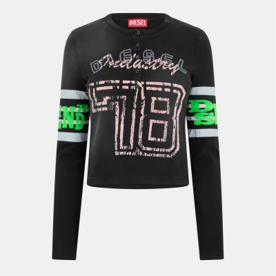 тениска,дамски,топове,diesel,women's,regular,fit,t,shirt,black,black