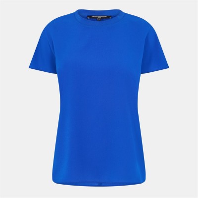 тениска,дамски,топове,french,connection,women's,crepe,crew,neck,regular,fit,t,shirt,sapphire,blue