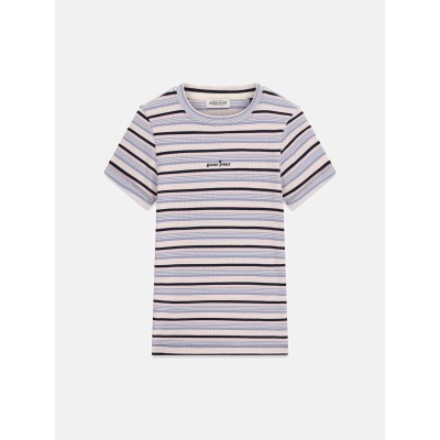 дамска,тениска,дамски,топове,guess,women,s,star,embroidered,cotton,rib,stripe,slim,fit,t,shirt,ocean,stripes