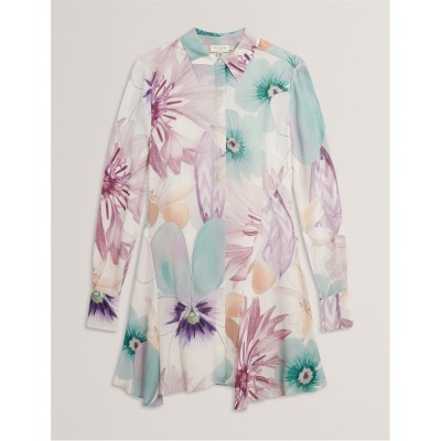 рокля,дамски,поли,и,рокли,ted,baker,ted,mini,shirt,dress,ld54,white