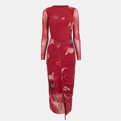 рокля,дамски,поли,и,рокли,ted,baker,ted,mesh,midi,dress,ld54,red