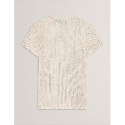 тениска,дамски,топове,ted,baker,ted,metallic,t,shirt,ld00,gold