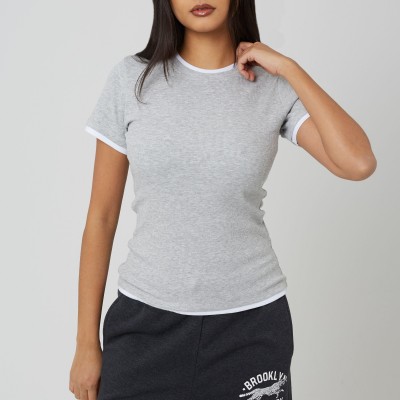 дамска,тениска,brave,soul,bs,womens,double,layer,effect,t,shirt,grey,white