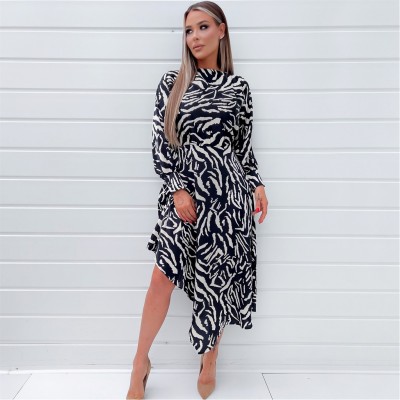 пола,дамски,поли,и,рокли,ax,paris,animal,print,high,low,skirt,midi,dress,black