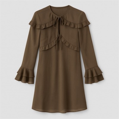 рокля,дамски,поли,и,рокли,дамски,облекла,размер,i,saw,it,first,ruffle,mini,dress,brown
