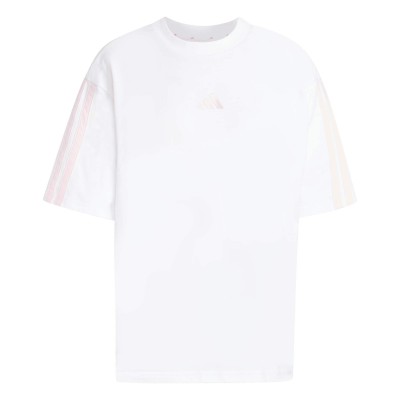 дамска,тениска,дамски,горнища,размер+,adidas,essentials,3,stripe,t,shirt,womens,white,pink