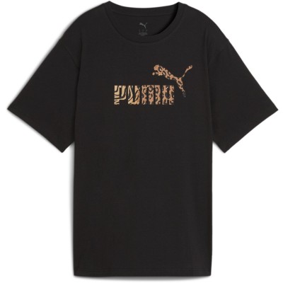 тениска,разпродажба,puma,дамски,тениски,дамски,топове,puma,women's,regular,fit,logo,t,shirt,black,animal