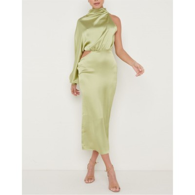 рокля,дамски,поли,и,рокли,pretty,lavish,women's,satin,cut,out,dress,olive