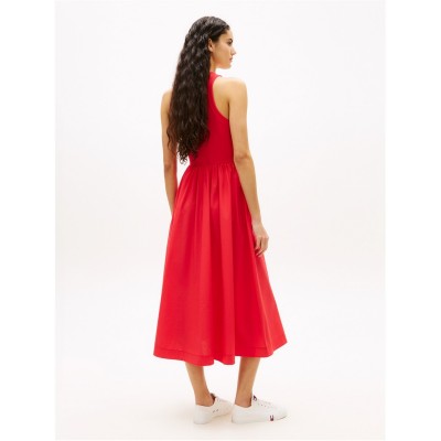 рокля,дамски,поли,и,рокли,tommy,jeans,women's,long,maxi,dress,red,alert