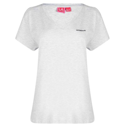 дамска,тениска,дамски,тениски,дамски,топове,la,gear,v,neck,t,shirt,ladies,ice,grey,marl