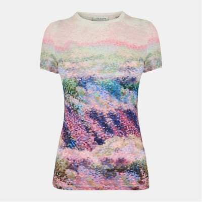 тениска,дамски,топове,ted,baker,ted,print,t,shirt,ld99,mid,pink