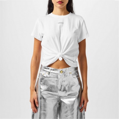 тениска,дамски,топове,dkny,women's,stud,logo,oversized,t,shirt,white