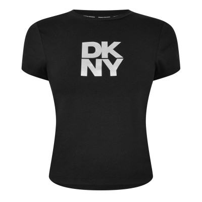 бебешка,тениска,дамски,топове,dkny,dkny,logo,baby,tee,ld00,black,silver