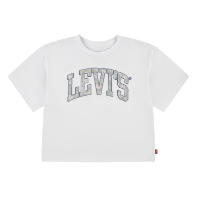 юношеска,тениска,детски,облекла,levis,floral,logo,t,shirt,juniors,white,w1t