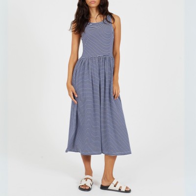 дамска,рокля,дамски,поли,и,рокли,brave,soul,womens,vest,top,midi,dress,with,stripe,navy,white