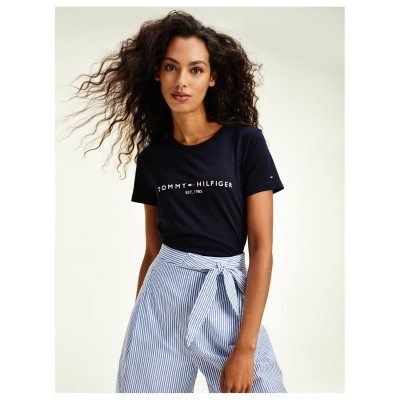 тениска,дамски,топове,tommy,hilfiger,essential,t,shirt,desert,sky,dw5
