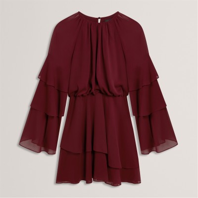 дамски,поли,и,рокли,ted,baker,ted,tier,lsminidress,ld62,oxblood