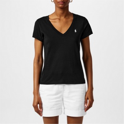 тениска,дамски,топове,polo,ralph,lauren,jersey,v,neck,t,shirt,polo,black