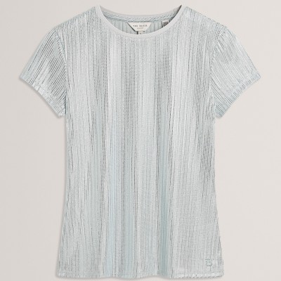 тениска,дамски,горнища,размер+,ted,baker,metallic,ss,tee,lt,blue