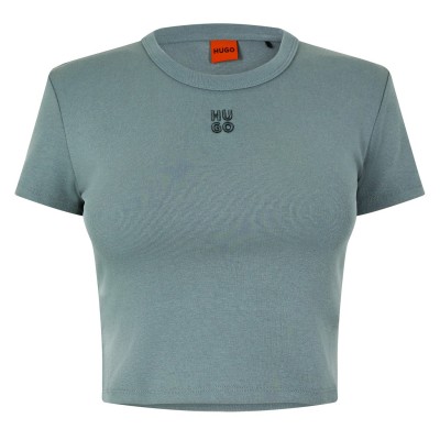 тениска,дамски,топове,hugo,logo,t,shirt,open,green