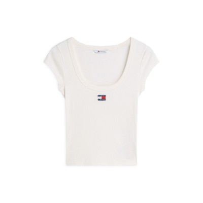 дамска,тениска,дамски,топове,tommy,jeans,women,s,slim,fit,t,shirt,ancient,white