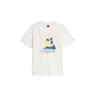 тениска,дамски,топове,tommy,jeans,women's,t,shirt,ancient,white