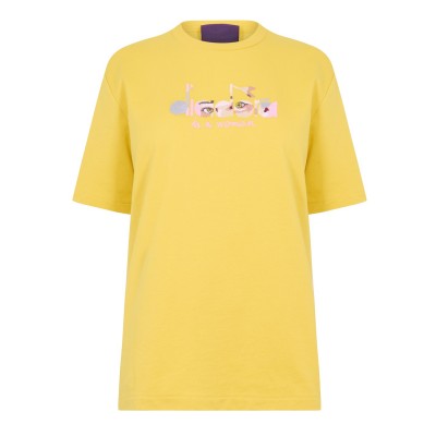 дамска,тениска,дамски,тениски,дамски,топове,diadora,diadora,eye,short,sleeve,t,shirt,womens,yellow