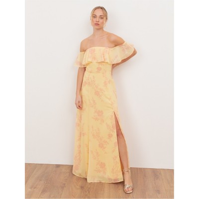 рокля,дамски,поли,и,рокли,anaya,with,love,anaya,with,love,recycled,yellow,floral,print,bardot,maxi,dress,ylw,pnk,floral
