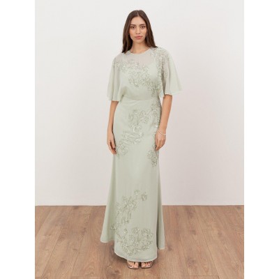 рокля,дамски,поли,и,рокли,maya,deluxe,maya,meadow,green,floral,embellished,angel,sleeve,maxi,dress,meadow,green