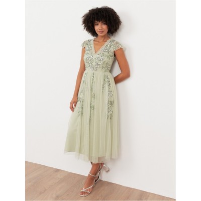 рокля,дамски,поли,и,рокли,maya,deluxe,maya,meadow,green,embellished,tulle,midi,dress,with,open,back,meadow,grass