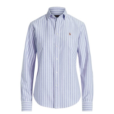 дамски,ризи,polo,ralph,lauren,charlotte,stripe,oxford,shirt,harbor,white