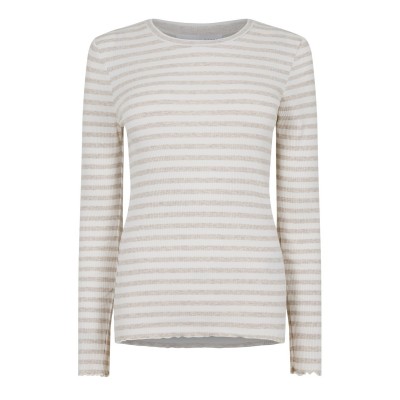 тениска,дамски,топове,selected,femme,anna,long,sleeve,t,shirt,oatmeal,stripe