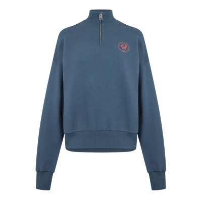 пуловер,дамски,горнища,с,качулка,дамски,ежедневни,облекла,red,run,quarter,zip,cotton,jumper,midnight