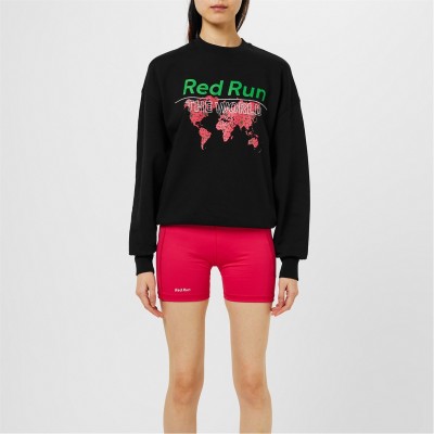 блуза,дамски,горнища,с,качулка,дамски,ежедневни,облекла,red,run,women's,graphic,logo,crew,sweatshirt,black,multi