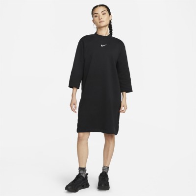 рокля,дамски,тениски,дамски,топове,nike,sportswear,phoenix,fleece,women's,oversized,3,4,sleeve,dress,black,sail