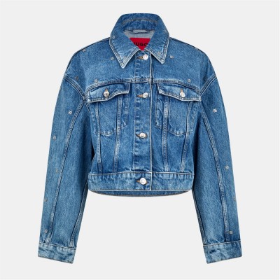 яке,дамски,якета,и,палта,hugo,gebisi,denim,jacket,medium,blue