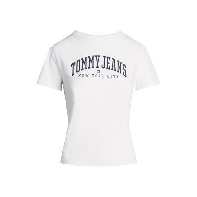 тениска,дамски,топове,tommy,jeans,varsity,style,short,sleeved,t,shirt,white