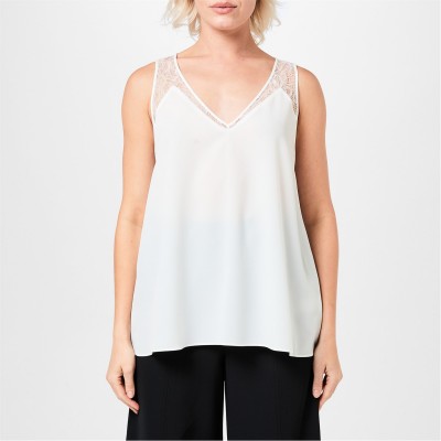 дамски,потник,дамски,топове,french,connection,french,connection,lace,trim,vest,womens,winter,whit