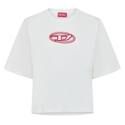 тениска,дамски,топове,diesel,women's,buxt,cropped,oversized,t,shirt,white