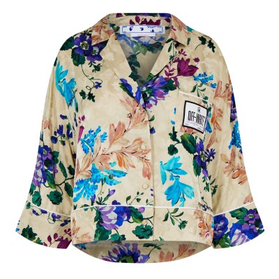 пижама,дамски,ризи,off,white,satin,pyjama,crop,shirt,sand,multi