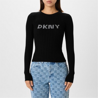 дамски,топове,dkny,logo,knit,top,black
