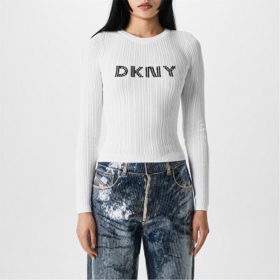 дамски,топове,dkny,logo,knit,top,white